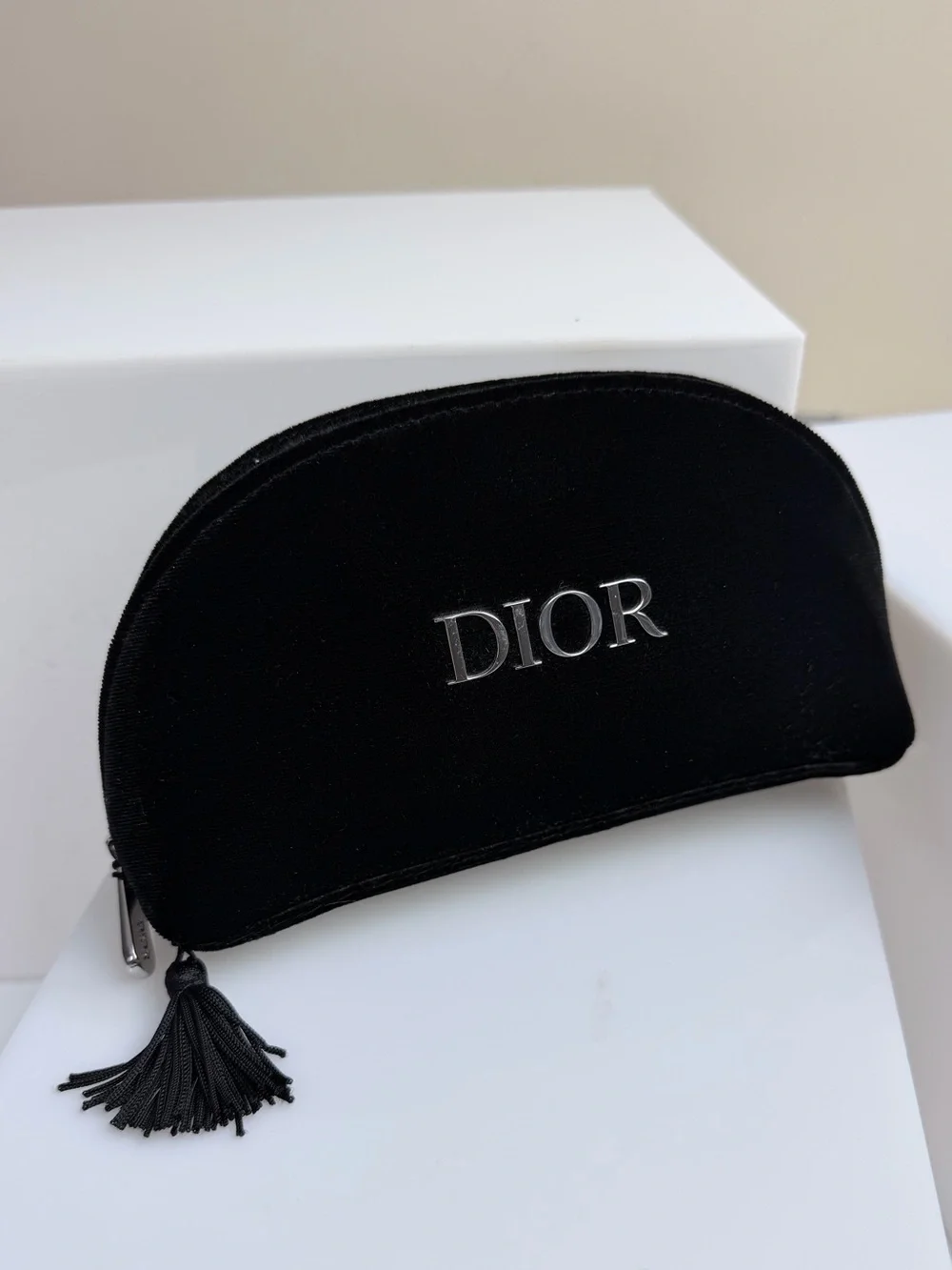 Mini Dior Beauty Bag In Black Velvet